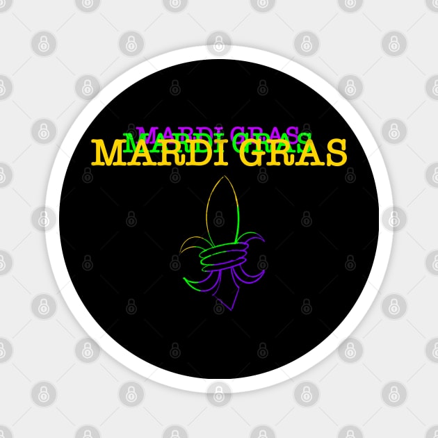 Mardi Gras Fleur de Lis Magnet by Stephanie Kennedy 